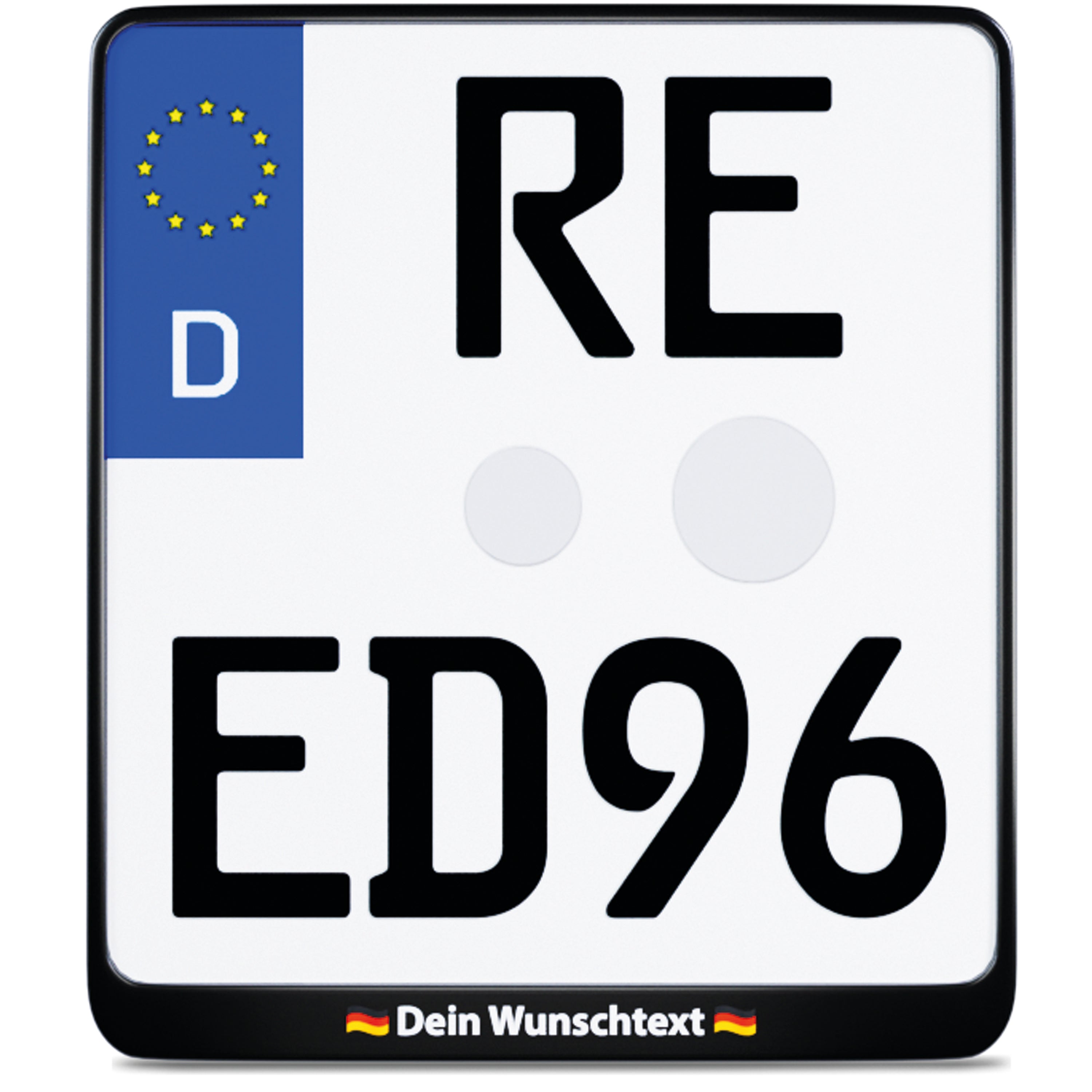 Motorrad Kennzeichenplatte Aluminium 180x200 personalisiert mit Wunschtext und Emojis Universelle Kennzeichenhalter Motorrad Nummernschildhalterung - Wetterfest