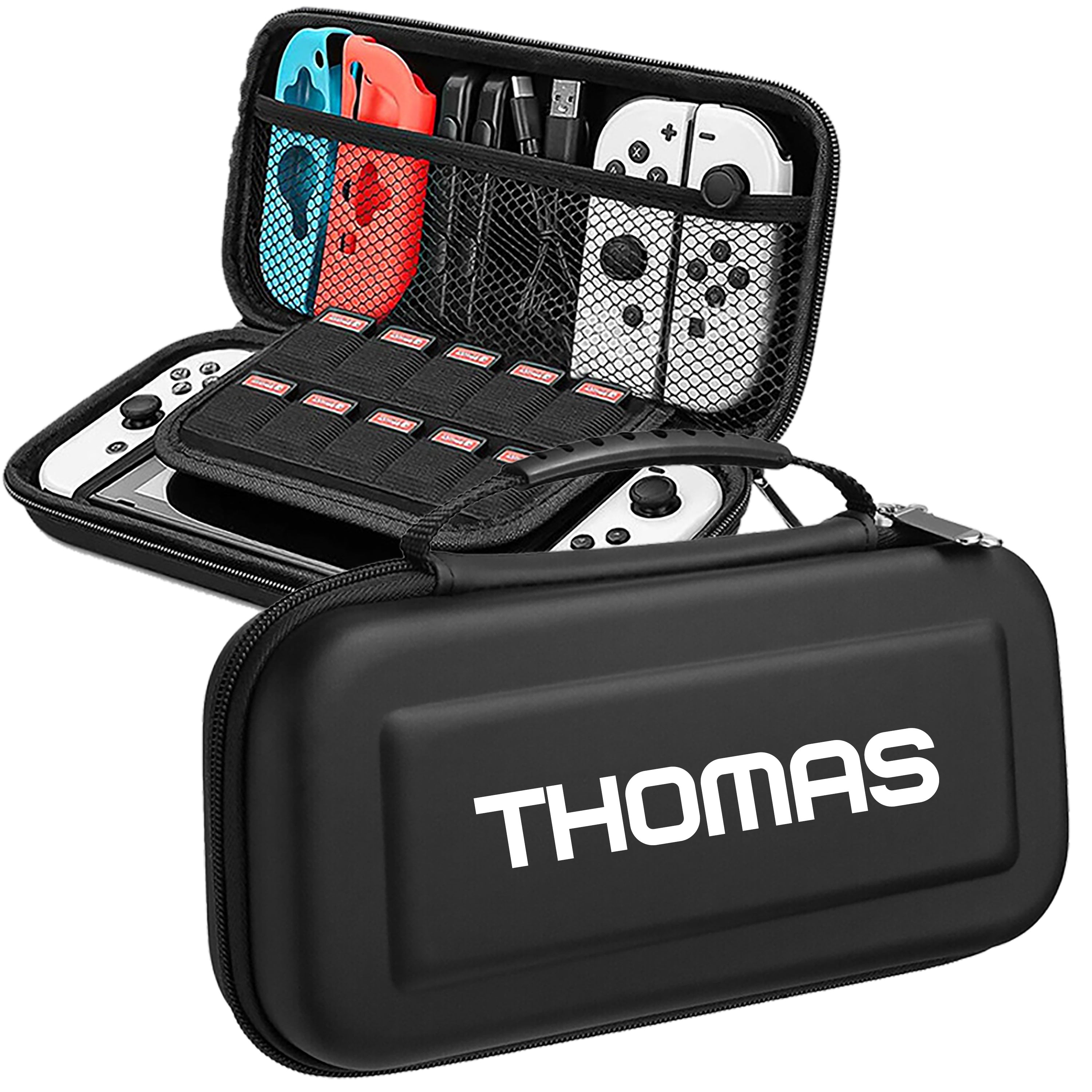 Switch Tragetasche personalisiert mit Name Kompatibel Nintendo Switch und Switch OLED-Konsole Schutzhülle Tasche mit viel Platz für Spiele Besuche den Bl4ckPrint-Store
