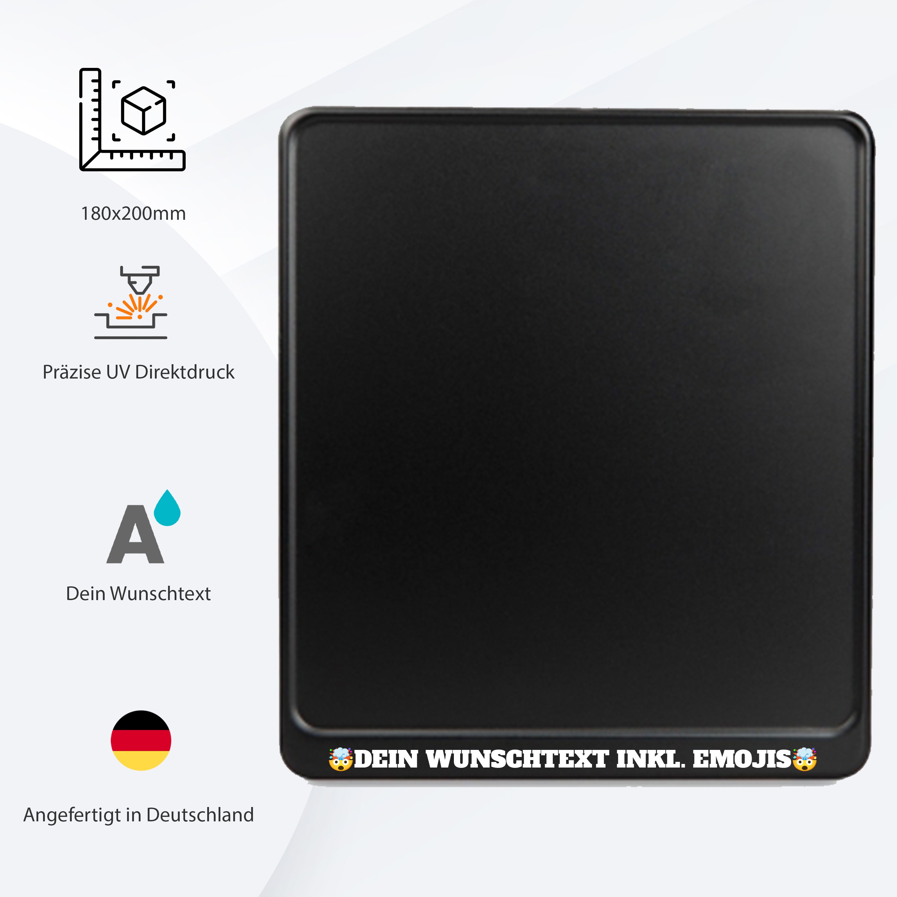 Motorrad Kennzeichenplatte Aluminium 180x200 personalisiert mit Wunschtext und Emojis Universelle Kennzeichenhalter Motorrad Nummernschildhalterung - Wetterfest