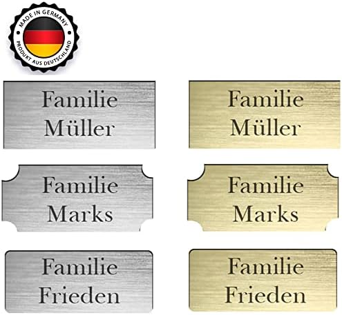 2x Klingelschild selbstklebend Briefkastenschild - Briefkasten Namensschild