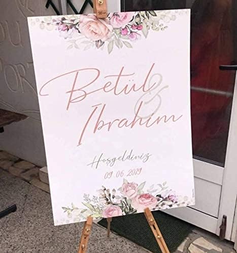 Empfangstafel zur Hochzeit Personalisiert mit Name und Datum