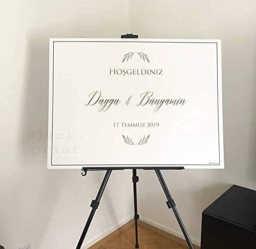 Empfangstafel zur Hochzeit Personalisiert mit Name und Datum