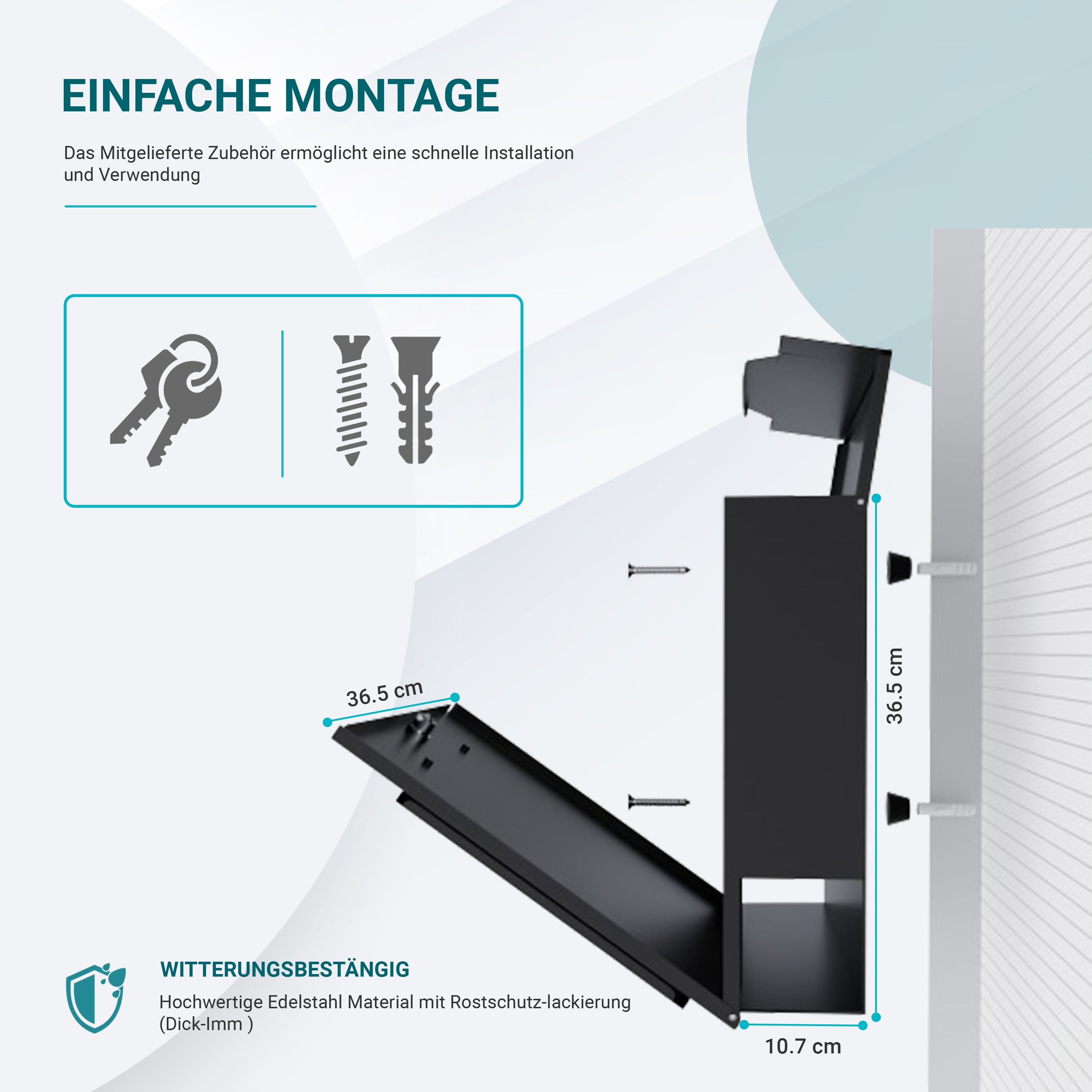 Premium Briefkasten mit Zeitungsfach und Sichtfenster Anthrazit - Postkasten personalisiert mit Familienname Straße und Hausnummer - hochwertiger Wandbriefkasten personalisiert