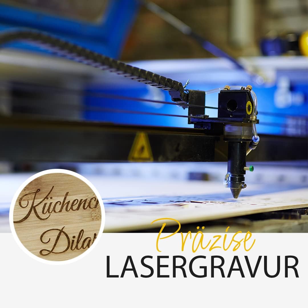 Küchenbrett aus Bambus mit Gravur - Bambus Schneidebrett mit Motiv 36x26x2
