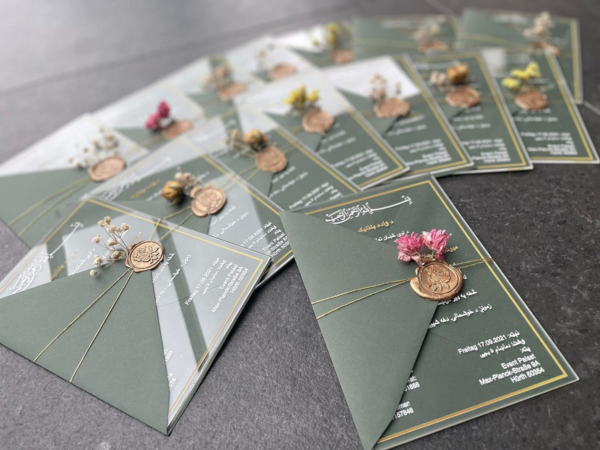 Hochzeitseinladung aus Acrylglas – personalisiert