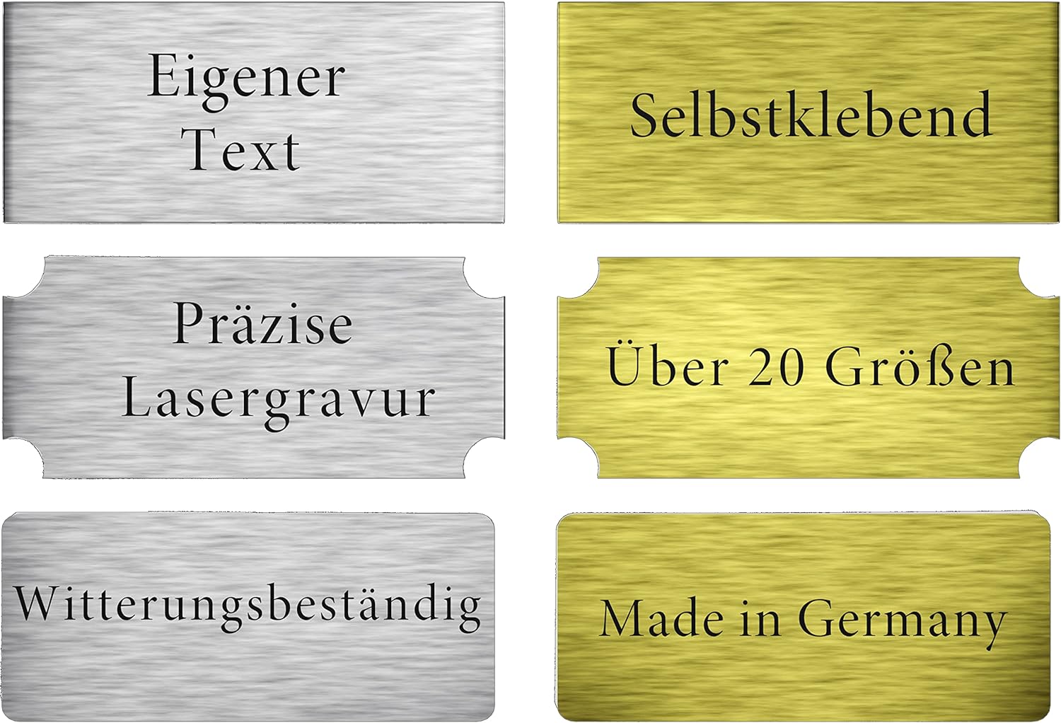 2x Klingelschild selbstklebend Briefkastenschild - Briefkasten Namensschild