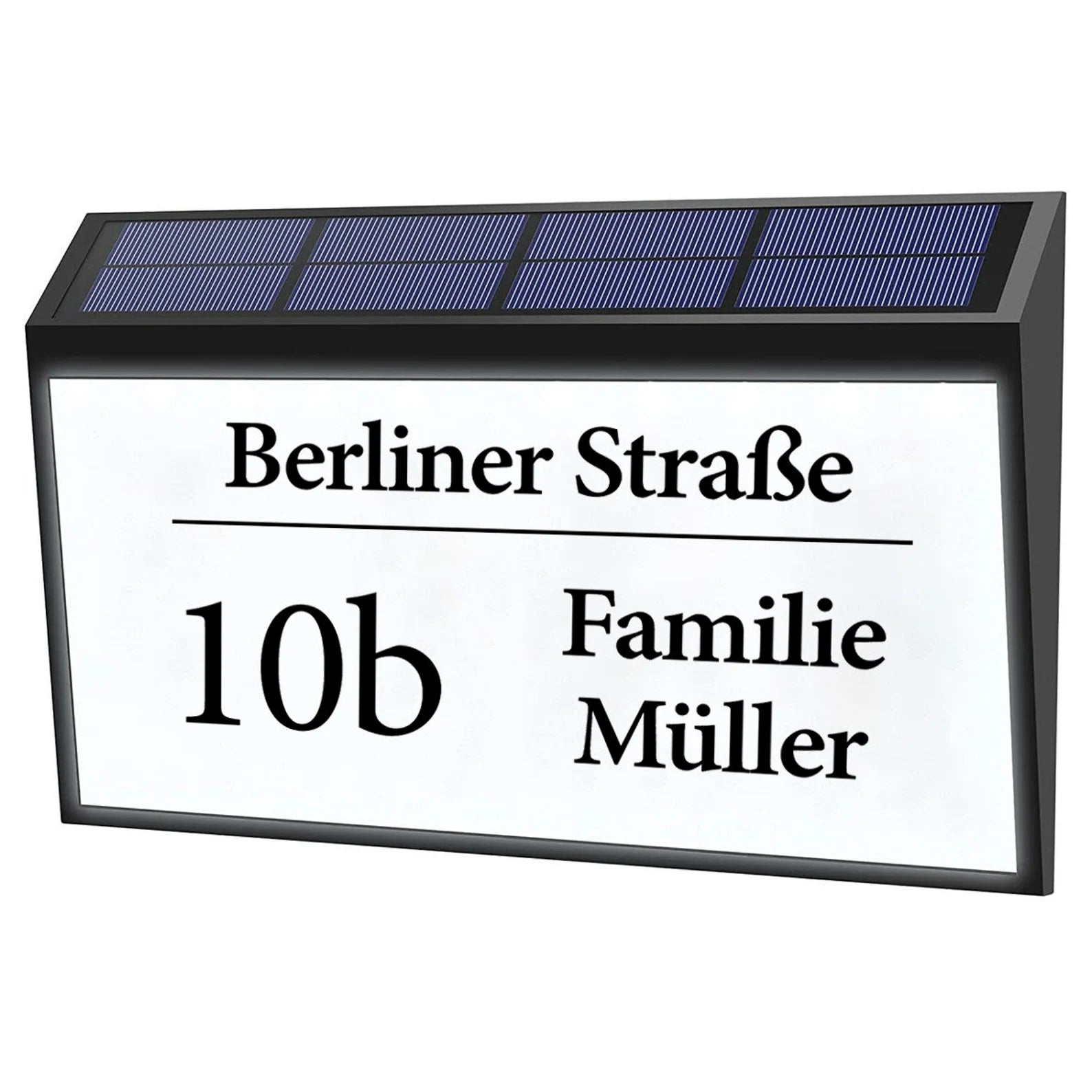 Beleuchtete Solar Hausnummer Personalisiert Hausnummernleuchte Hausnummernschild mit 10 LEDs