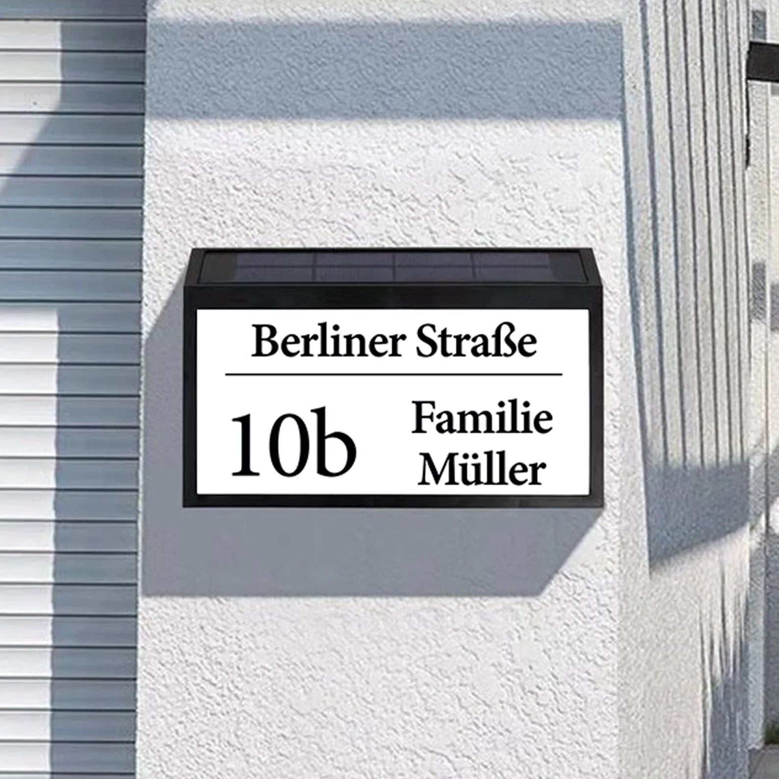 Beleuchtete Solar Hausnummer Personalisiert Hausnummernleuchte Hausnummernschild mit 10 LEDs