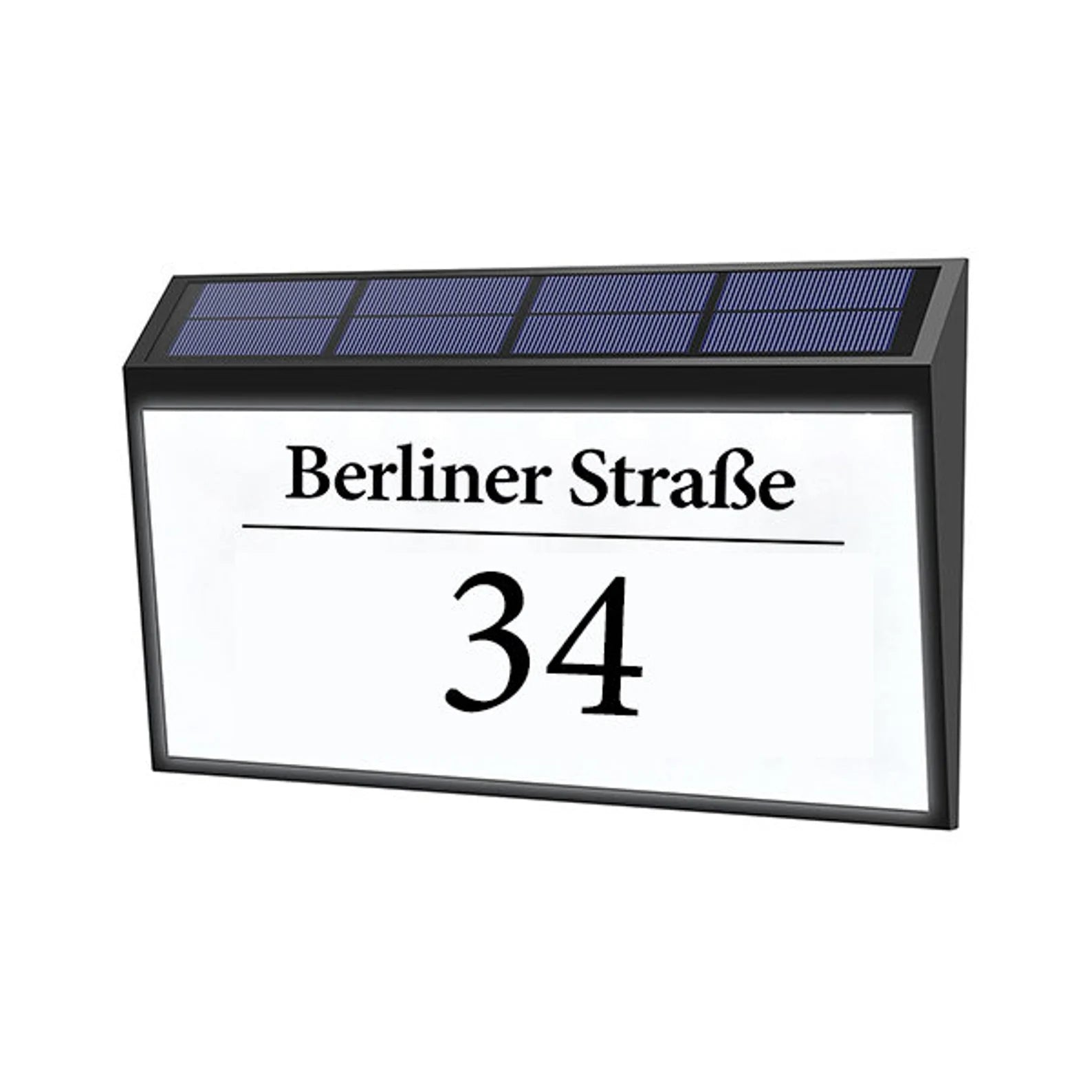 Beleuchtete Solar Hausnummer Personalisiert Hausnummernleuchte Hausnummernschild mit 10 LEDs