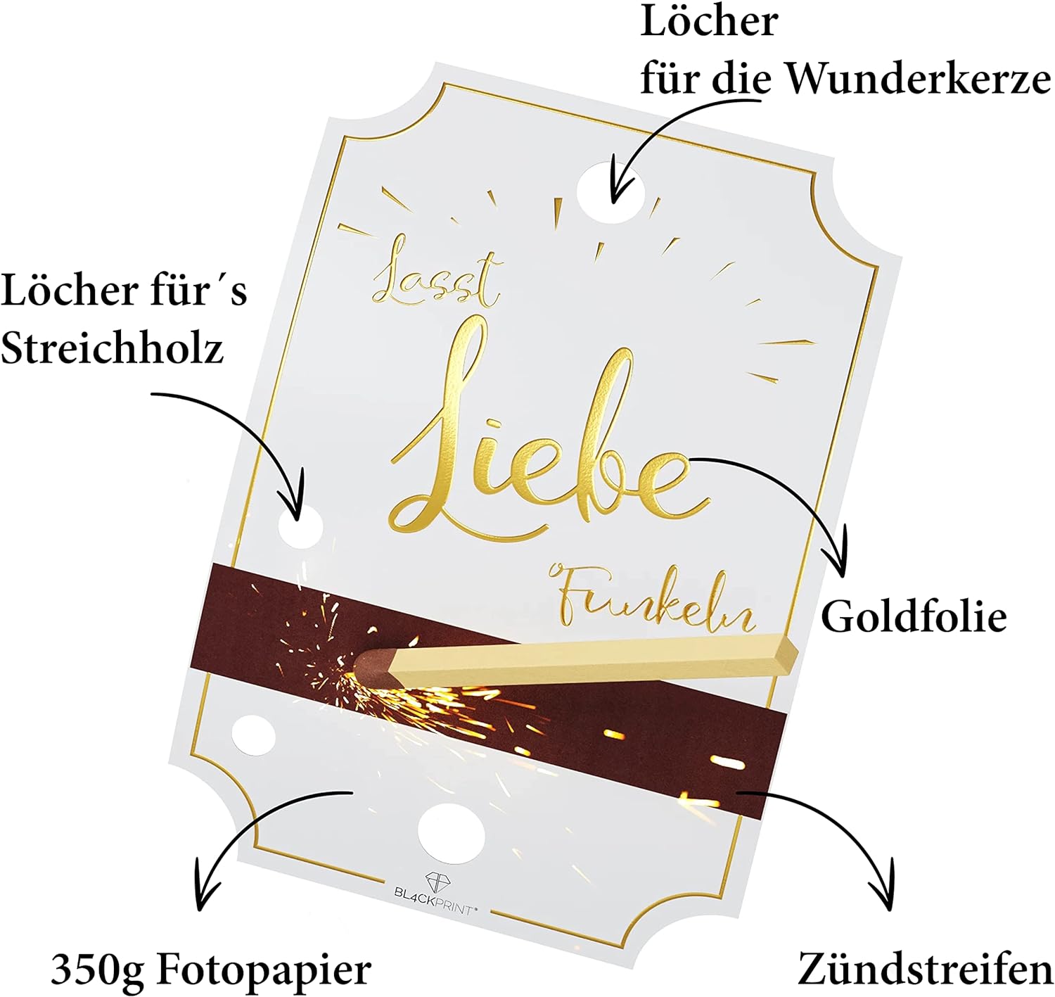 20x Wunderkerzen Anhänger mit Zündstreifen | Gastgeschenk Hochzeit