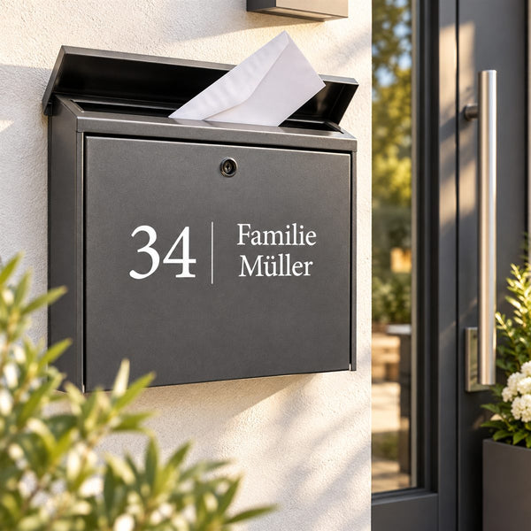 Mailbox sticker house number personalized family name street name for mailbox