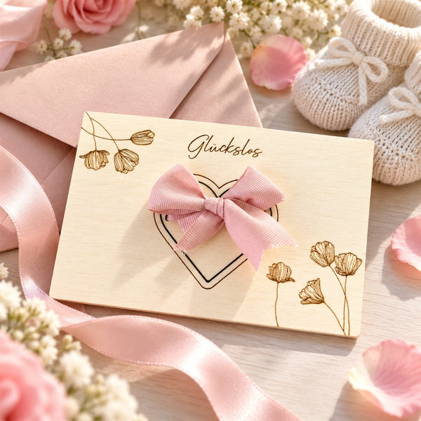 2x wooden lucky ticket with personal text