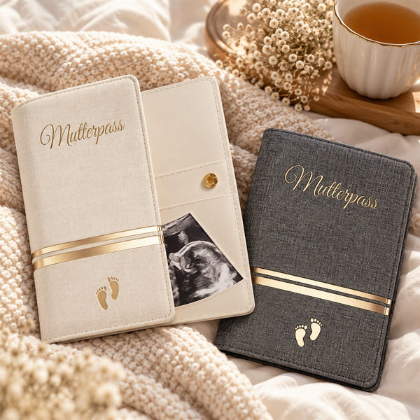 Maternity passport cover made of faux leather Organizer for vaccination certificates mother passport ultrasound images with many compartments