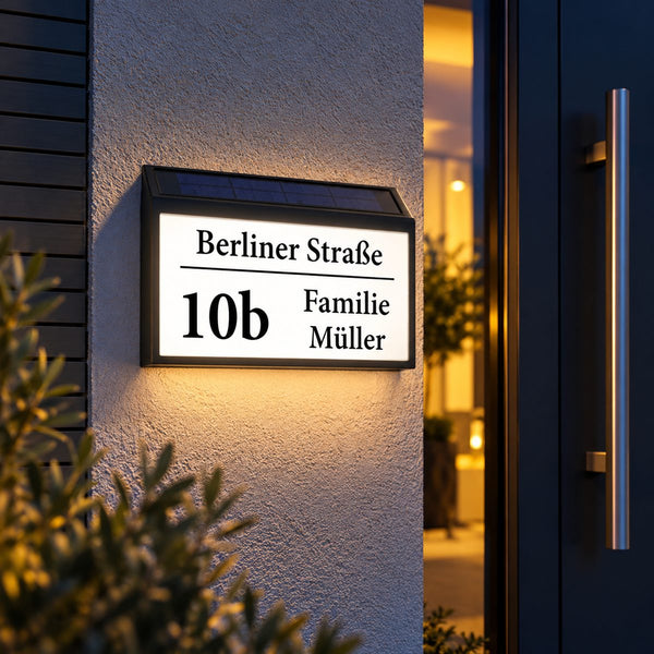 Illuminated solar house number personalized house number light house number sign with 10 LEDs