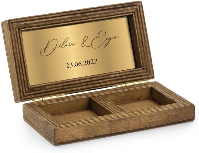 Wooden ring box customizable with name - ring box ring holder for wedding