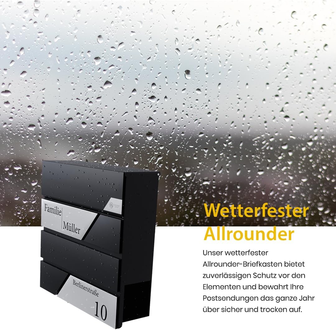 Ersatzplatte für Premium Briefkasten mit Zeitungsfach Anthrazit