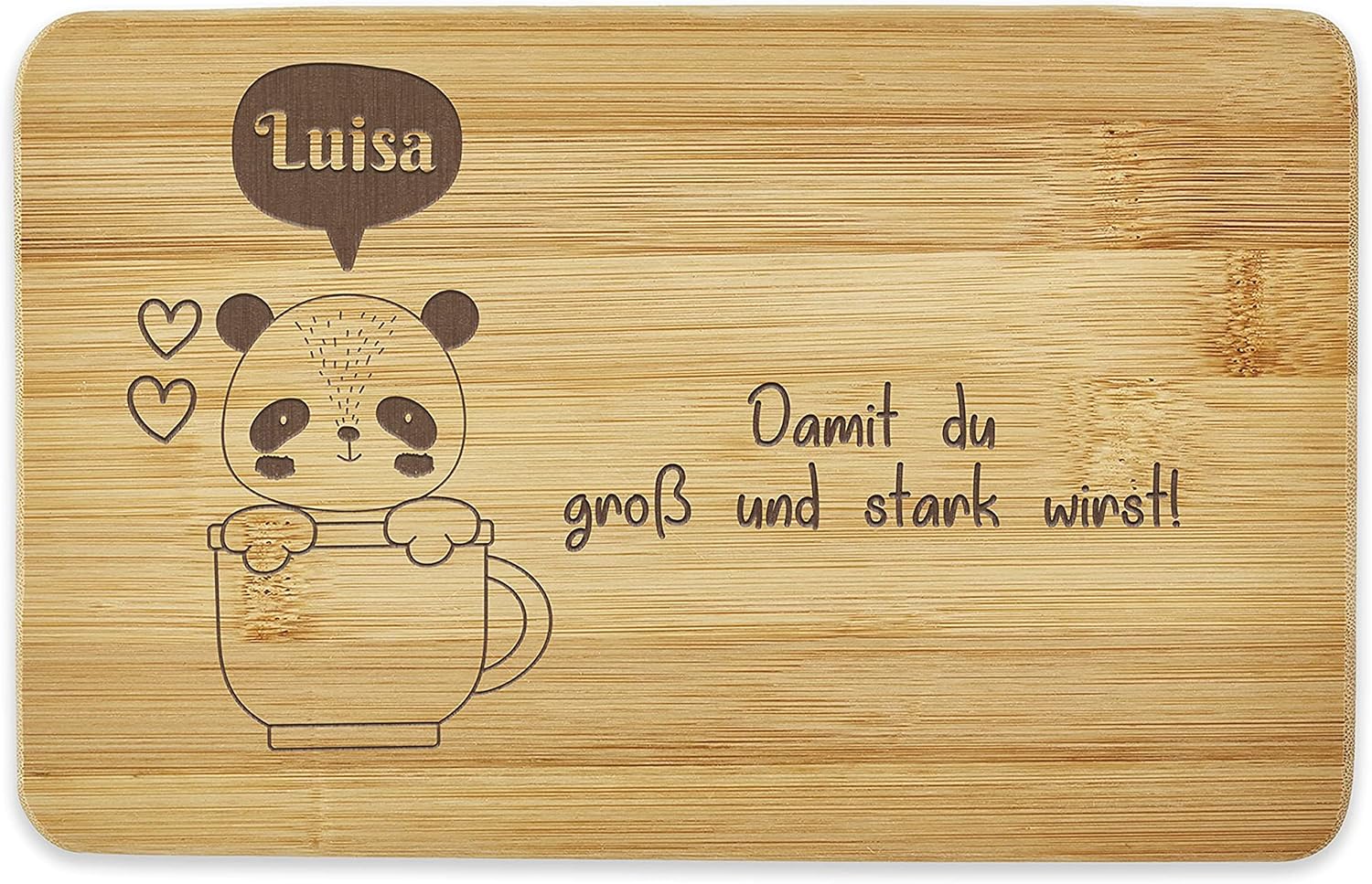 Children's breakfast board can be personalized with a name