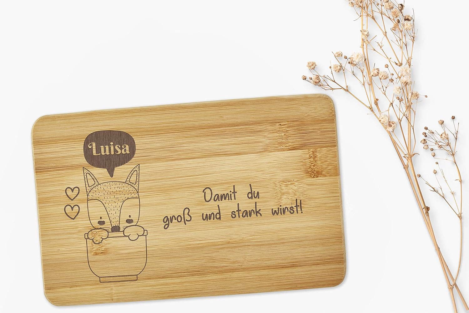 Children's breakfast board can be personalized with a name