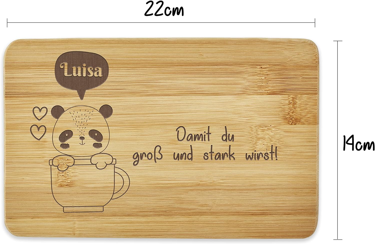 Children's breakfast board can be personalized with a name