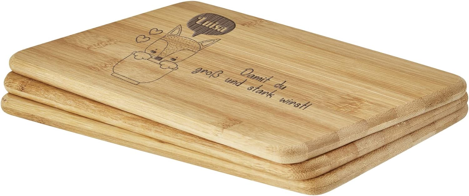 Children's breakfast board can be personalized with a name