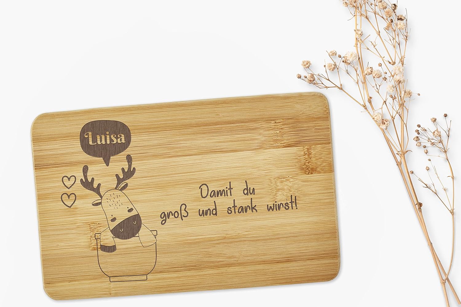 Children's breakfast board can be personalized with a name