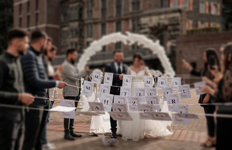 Wedding garland for cutting Just Married including loop perfect wedding gift for the bride and groom to walk through