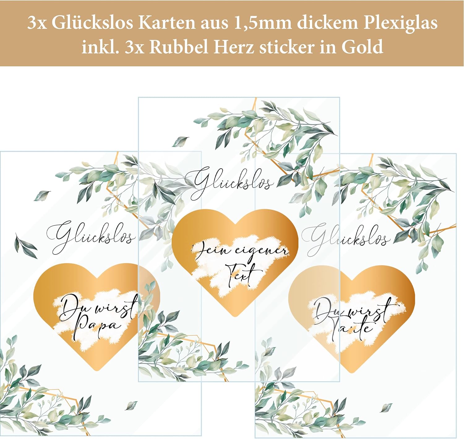 3x Rubbellose aus Plexiglas zum selber machen - Glückslos Rubbelkarte