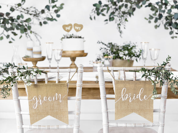 Wedding signs, chair signs, chair pendant chair sign, wedding decoration bride and groom set (2 pieces) wedding decoration, table decoration