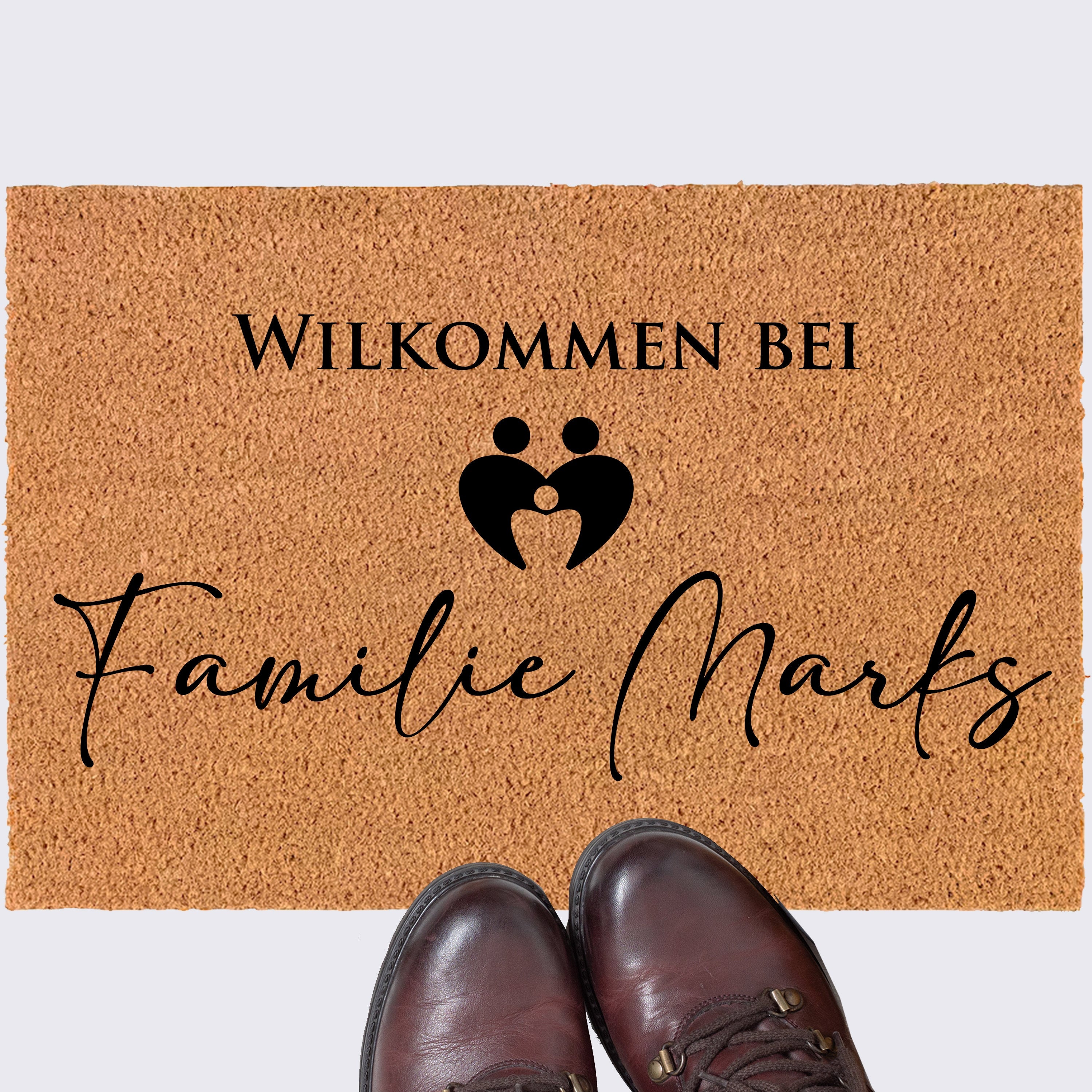 Fußmatte personalisiert Türmatte mit Namen Nachname eigener Text
