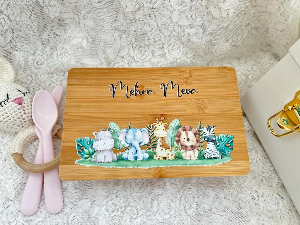 Frühstücksbrettchen personalisiert Kinder Geschenk 1. Geburtstag Geschenkidee Weihnachten Holzbrett