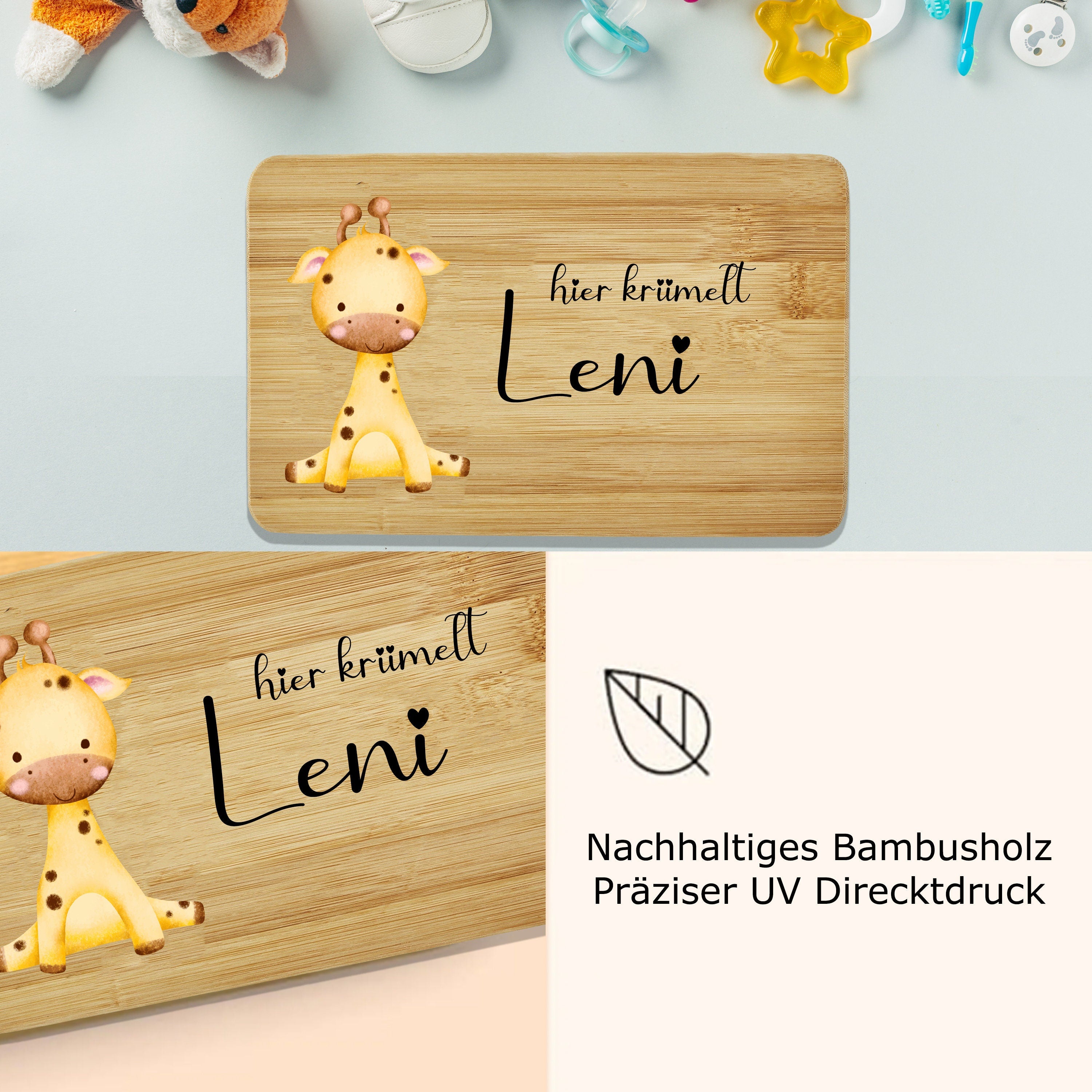 Frühstücksbrettchen personalisiert Kinder Geschenk 1. Geburtstag Geschenkidee Weihnachten Holzbrett