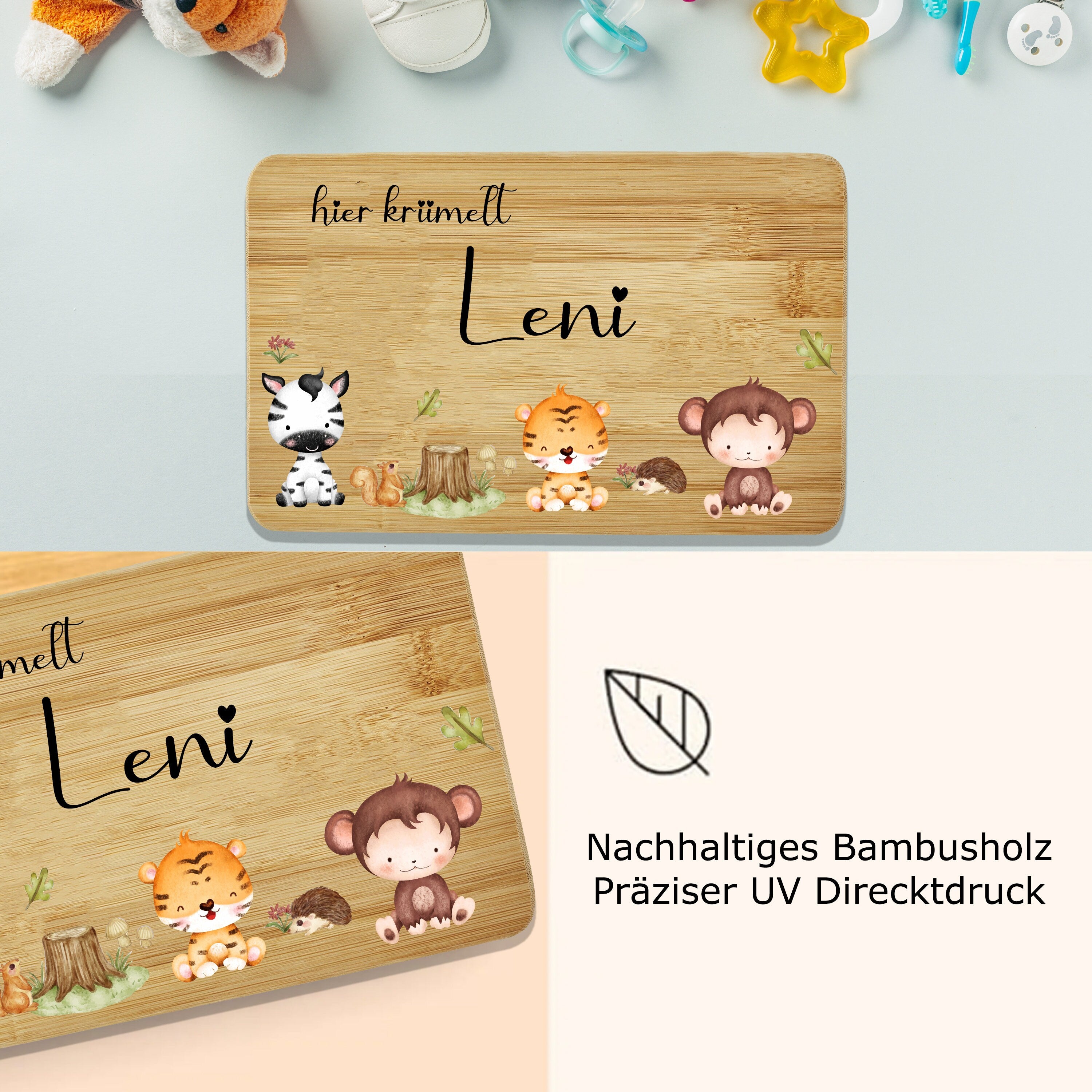 Frühstücksbrettchen personalisiert Kinder Geschenk 1. Geburtstag Geschenkidee Weihnachten Holzbrett