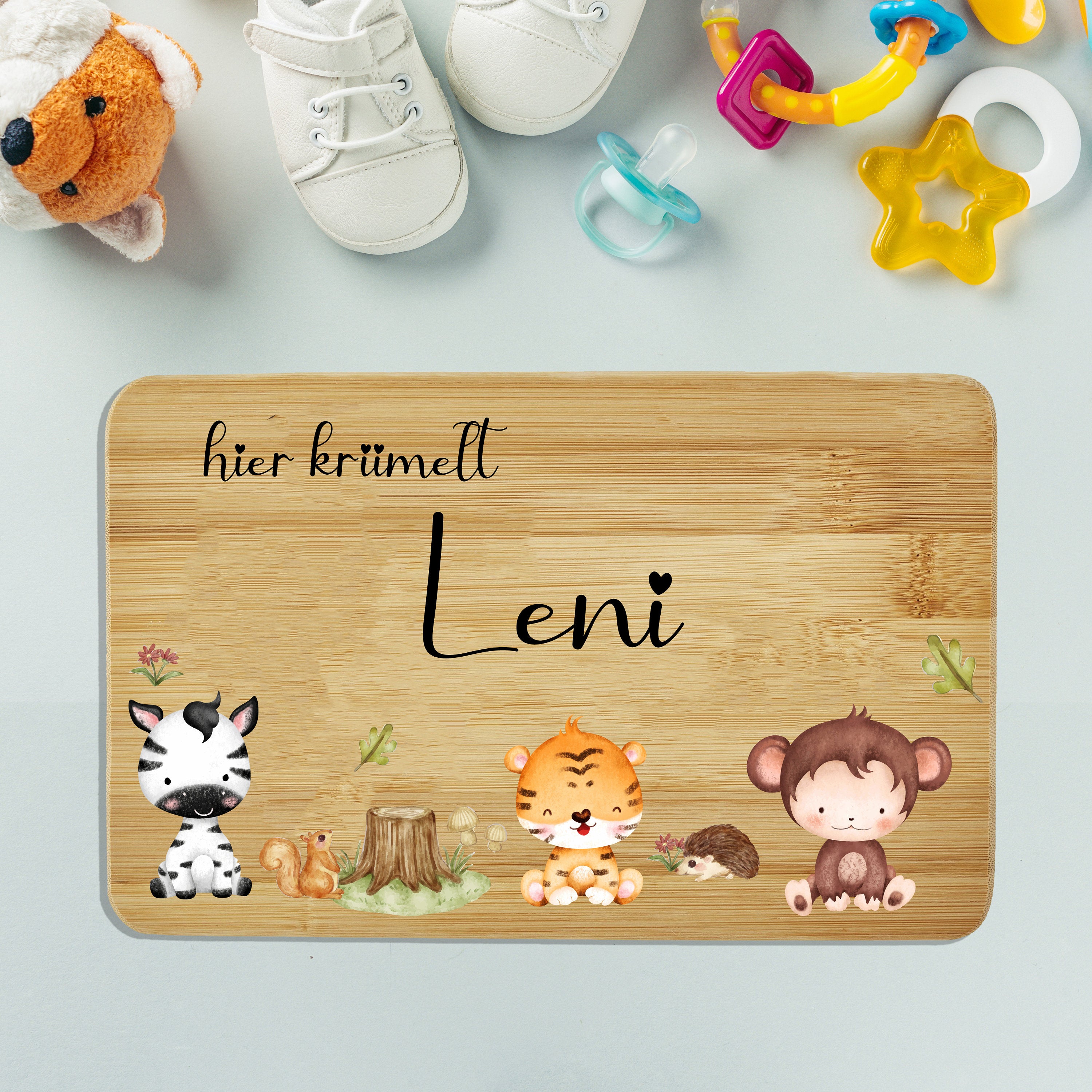 Frühstücksbrettchen personalisiert Kinder Geschenk 1. Geburtstag Geschenkidee Weihnachten Holzbrett