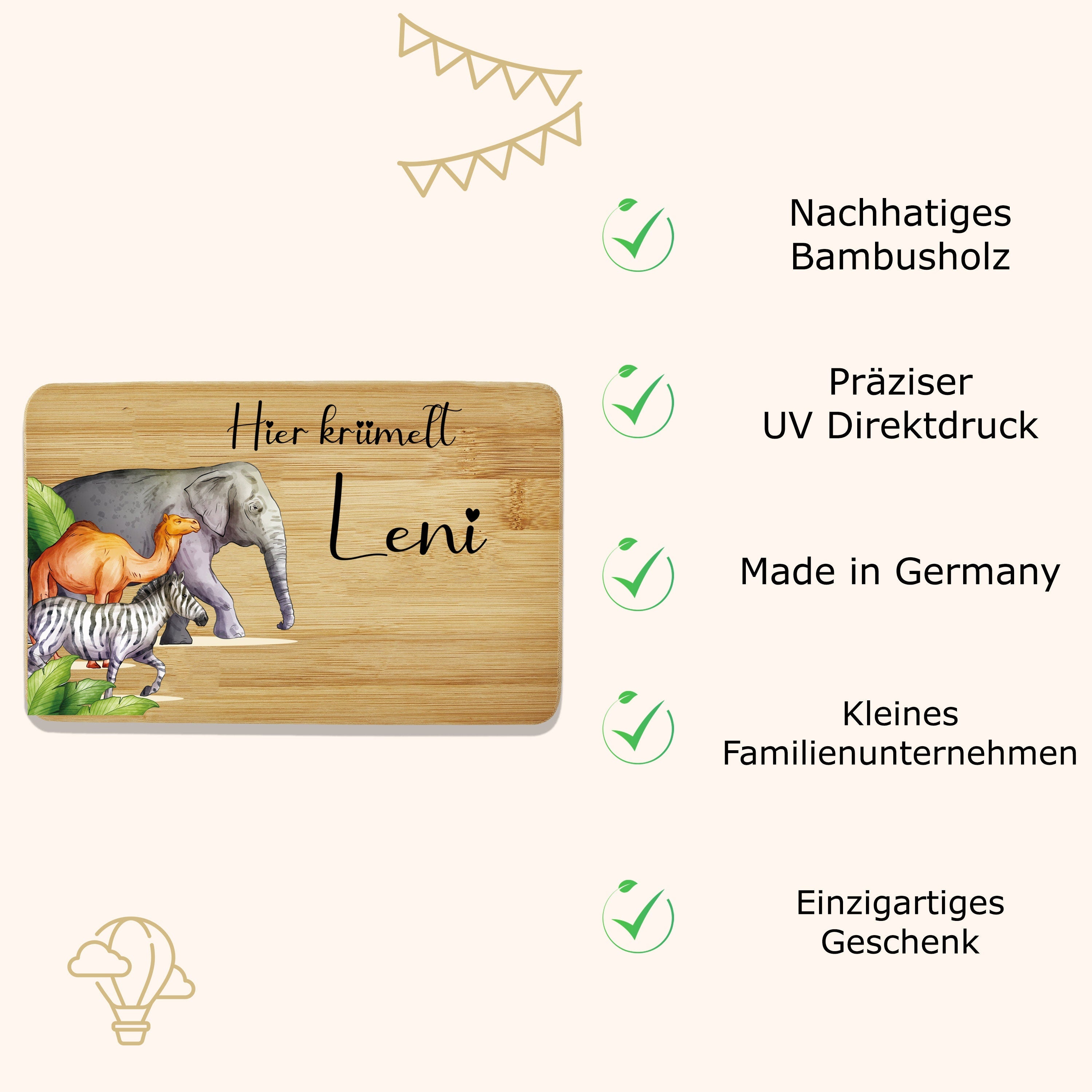 Frühstücksbrettchen personalisiert Kinder Geschenk 1. Geburtstag Geschenkidee Weihnachten Holzbrett