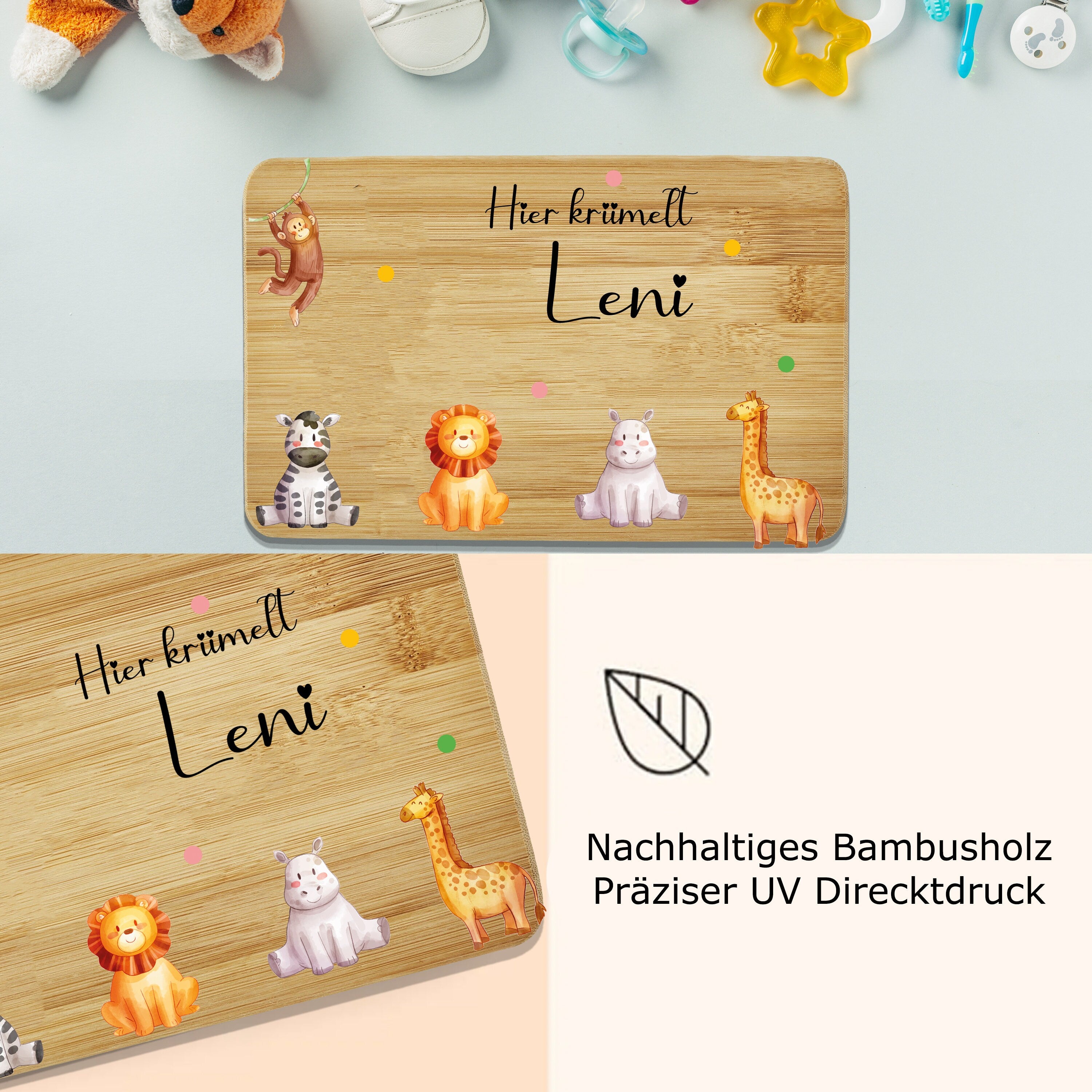 Frühstücksbrettchen personalisiert Kinder Geschenk 1. Geburtstag Geschenkidee Weihnachten Holzbrett