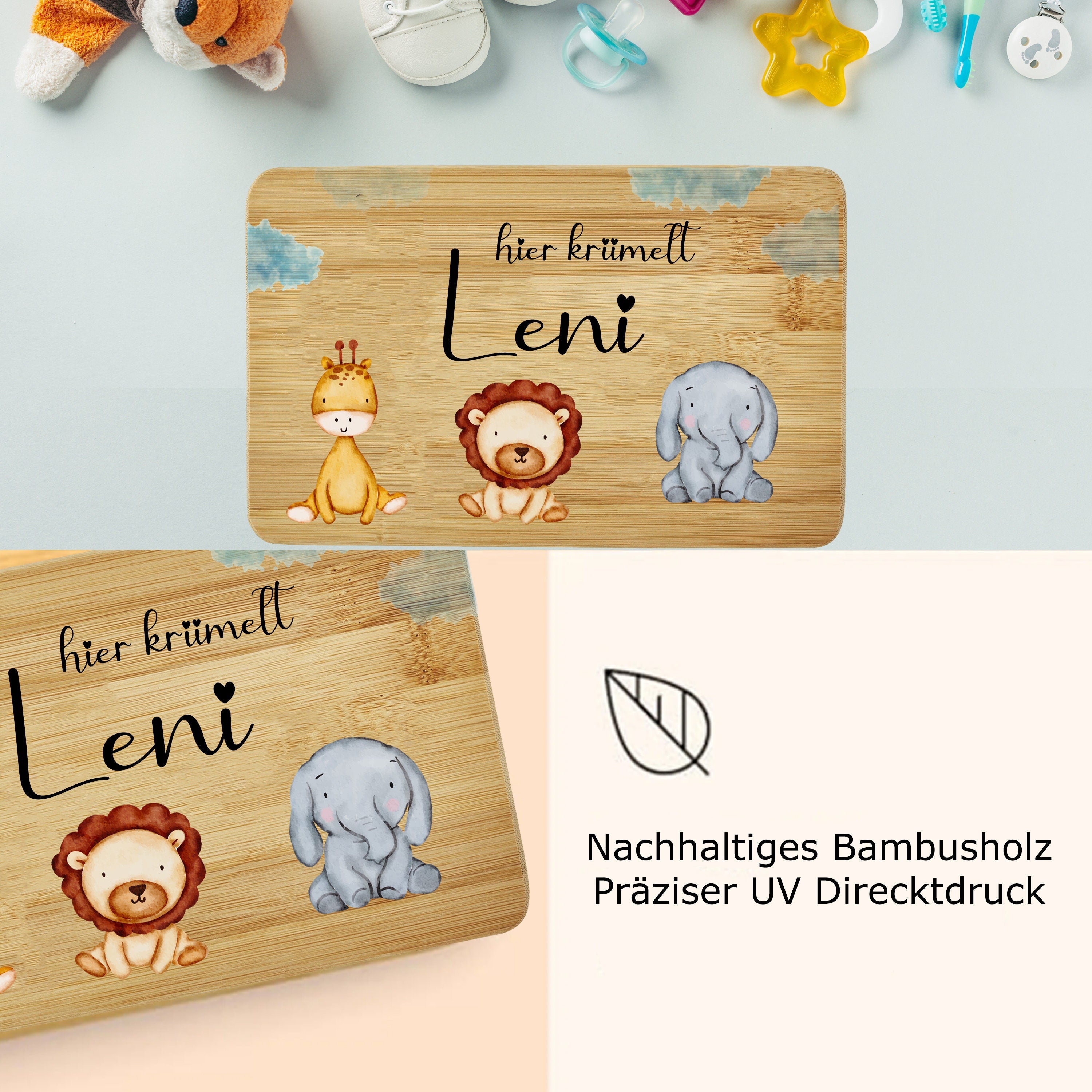 Frühstücksbrettchen personalisiert Kinder Geschenk 1. Geburtstag Geschenkidee Weihnachten Holzbrett