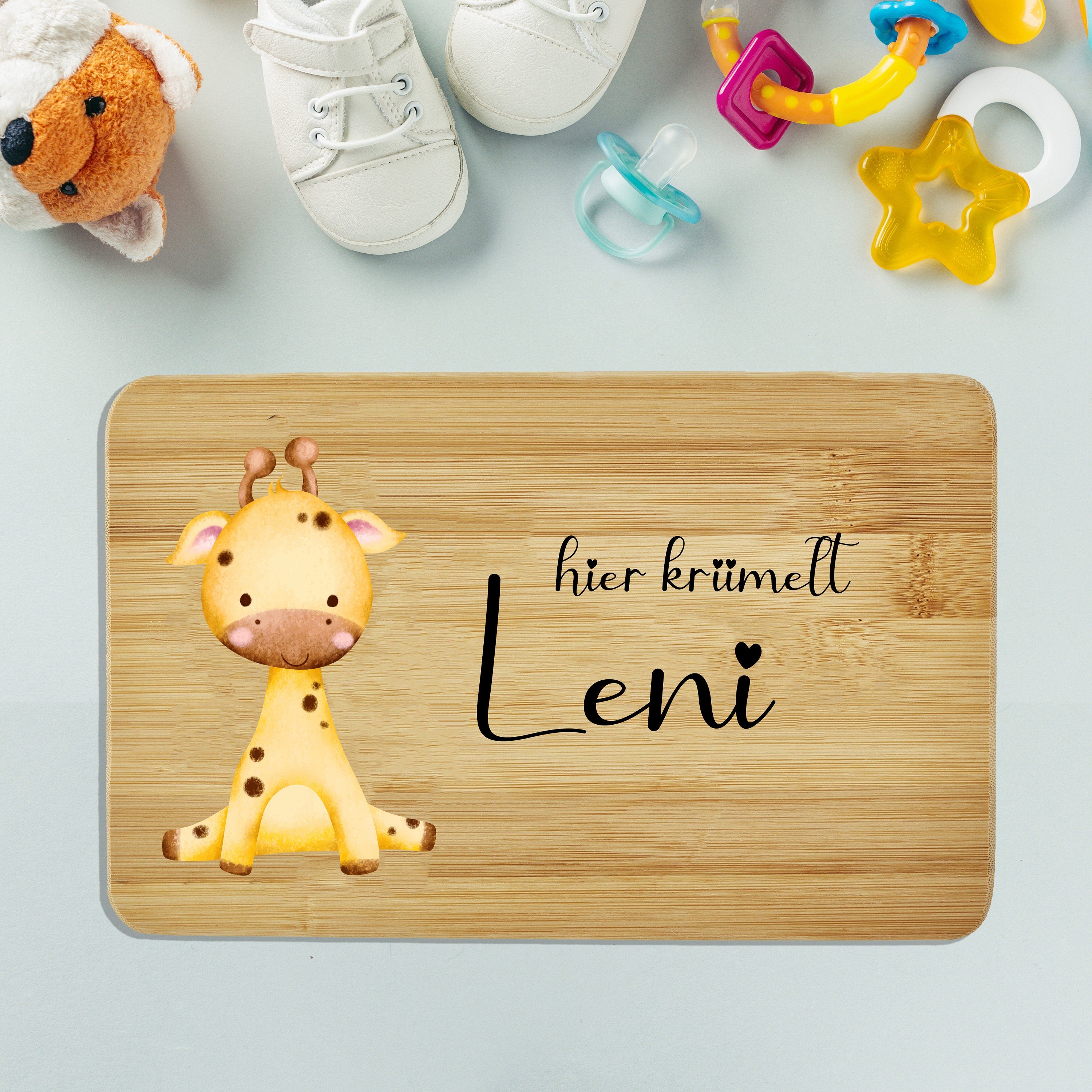Frühstücksbrettchen personalisiert Kinder Geschenk 1. Geburtstag Geschenkidee Weihnachten Holzbrett
