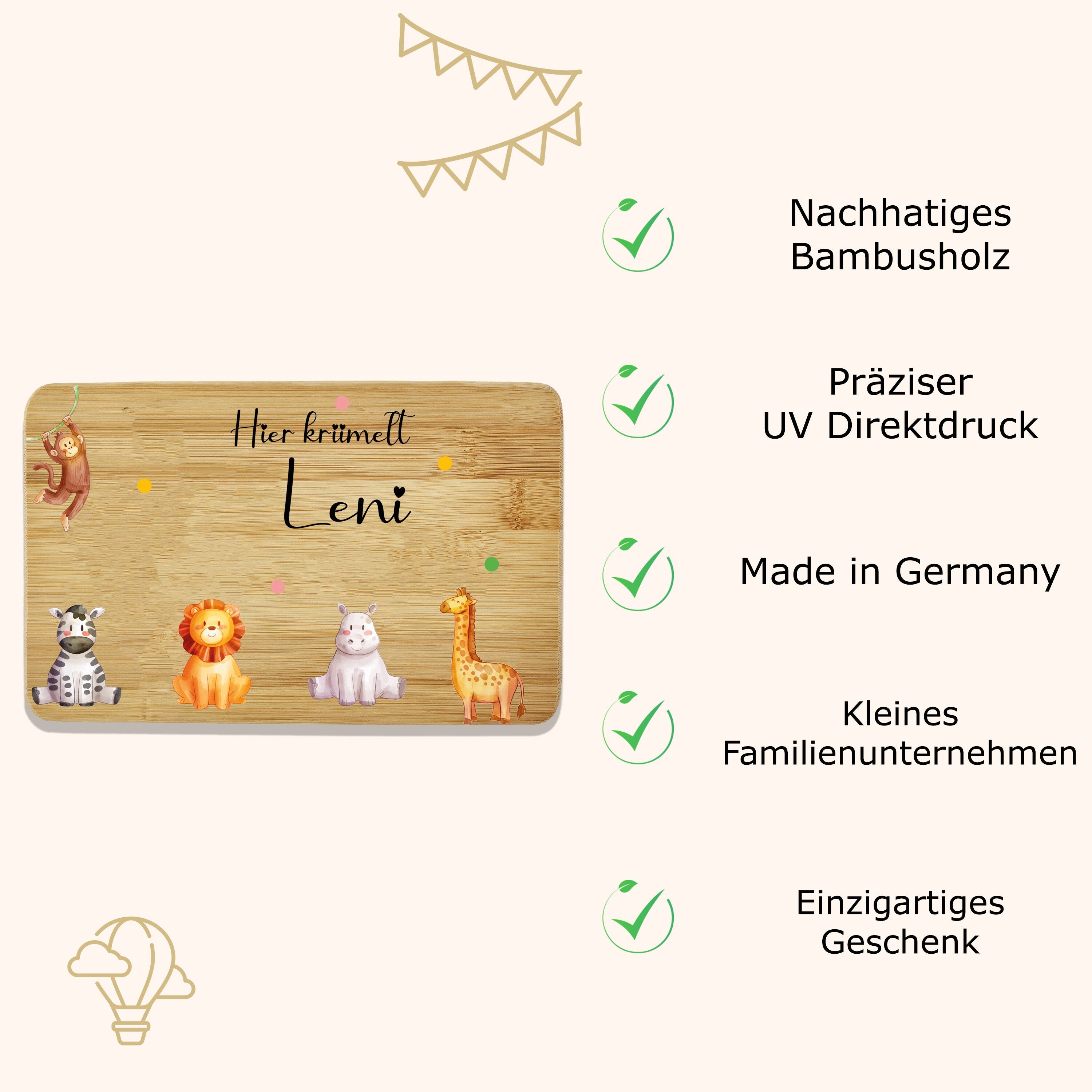Frühstücksbrettchen personalisiert Kinder Geschenk 1. Geburtstag Geschenkidee Weihnachten Holzbrett