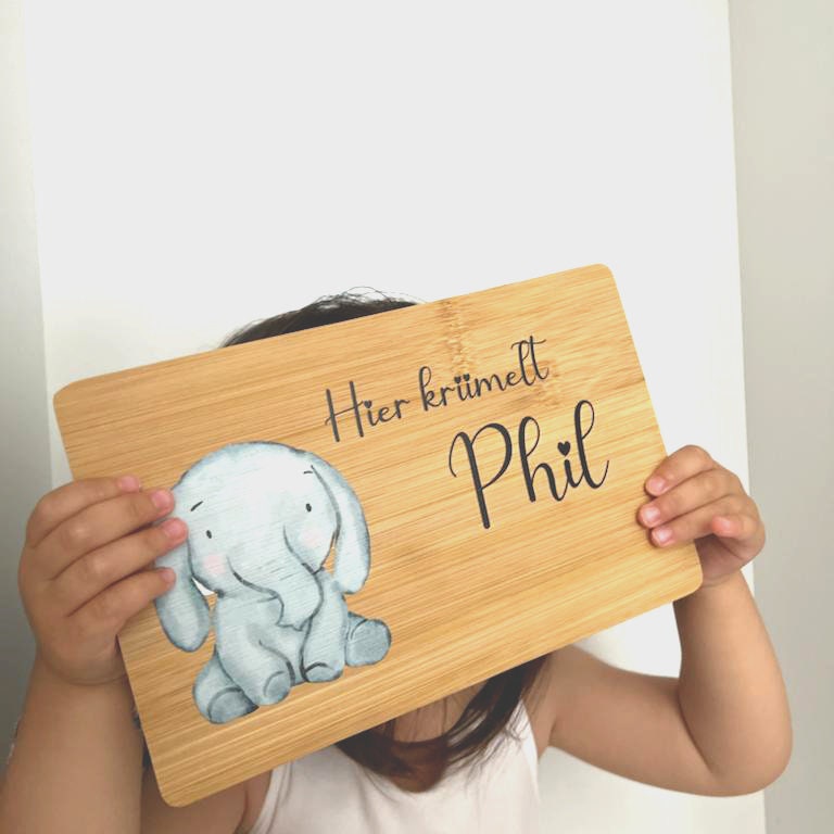 Frühstücksbrettchen personalisiert Kinder Geschenk 1. Geburtstag Geschenkidee Weihnachten Holzbrett