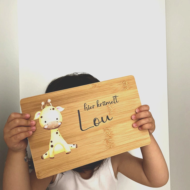 Frühstücksbrettchen personalisiert Kinder Geschenk 1. Geburtstag Geschenkidee Weihnachten Holzbrett