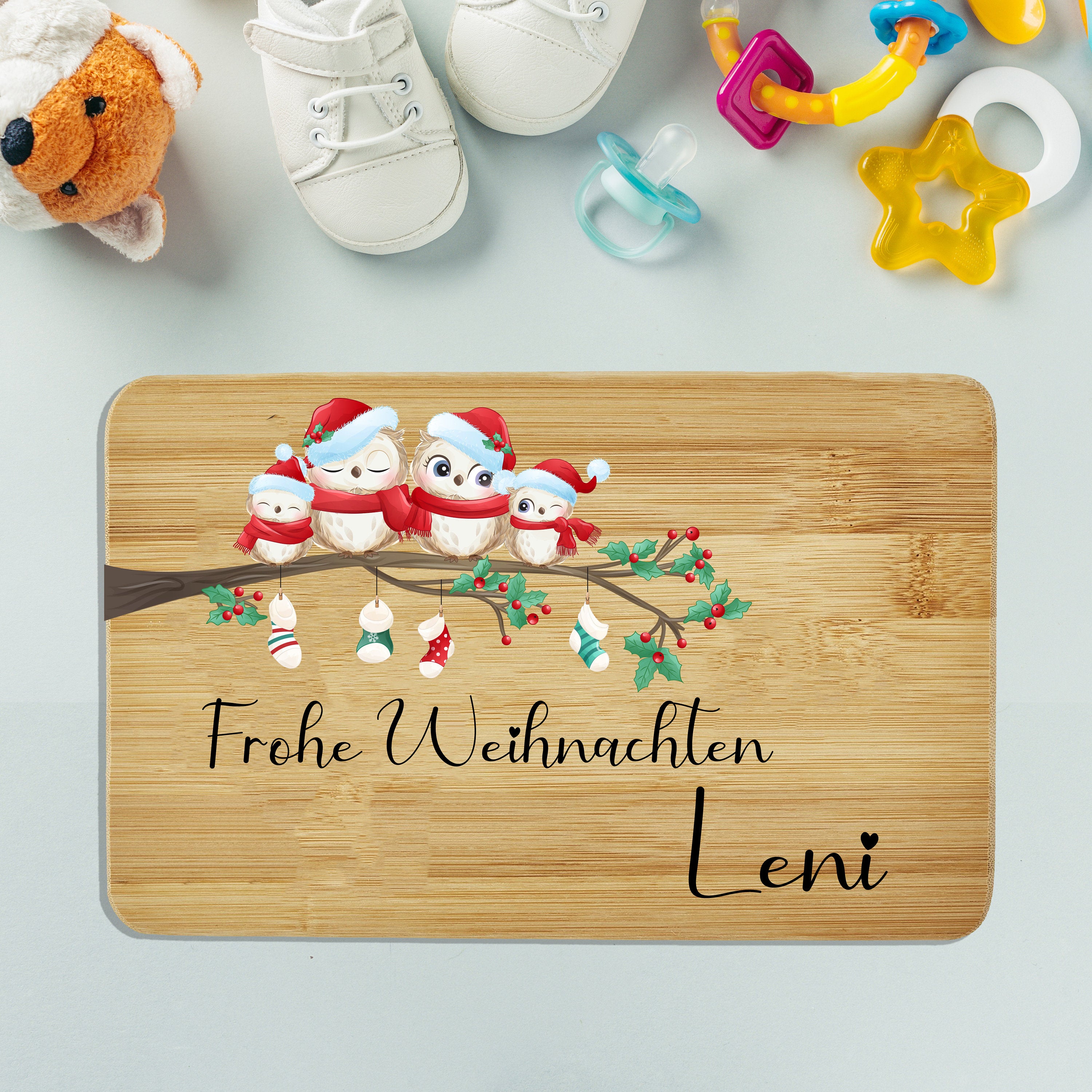 Frühstücksbrettchen personalisiert Kinder Geschenk 1. Geburtstag Geschenkidee Weihnachten Holzbrett