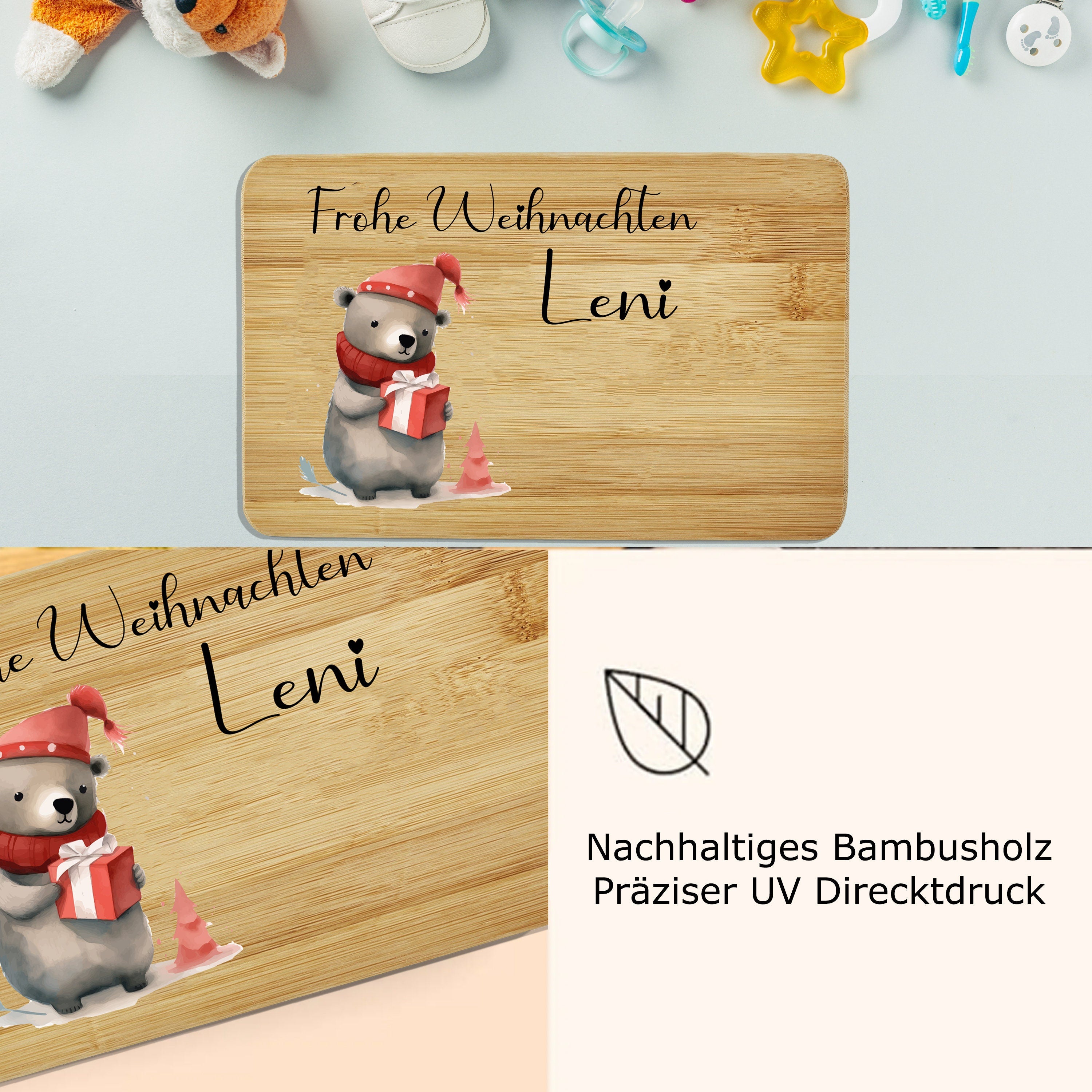 Frühstücksbrettchen personalisiert Kinder Geschenk 1. Geburtstag Geschenkidee Weihnachten Holzbrett