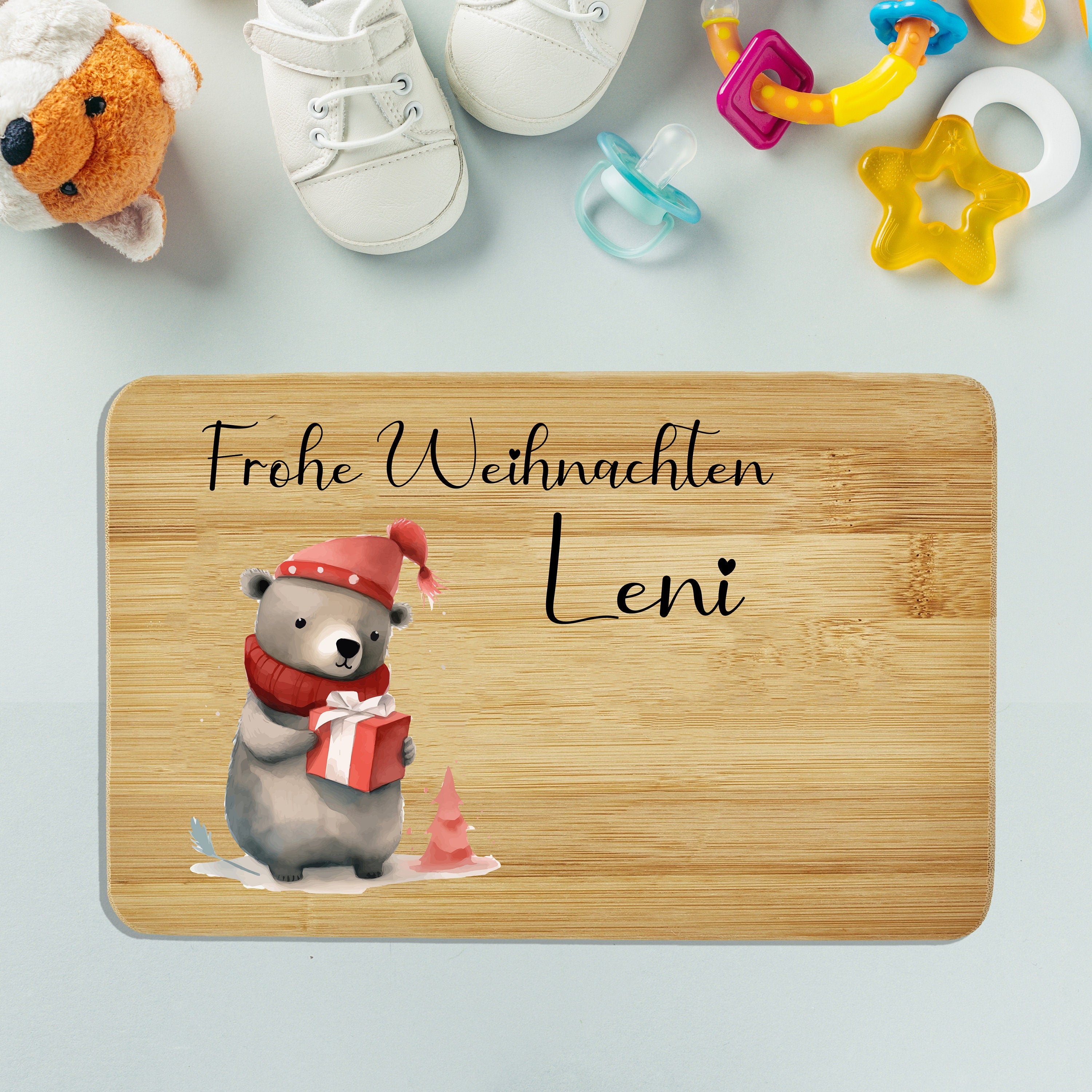 Frühstücksbrettchen personalisiert Kinder Geschenk 1. Geburtstag Geschenkidee Weihnachten Holzbrett
