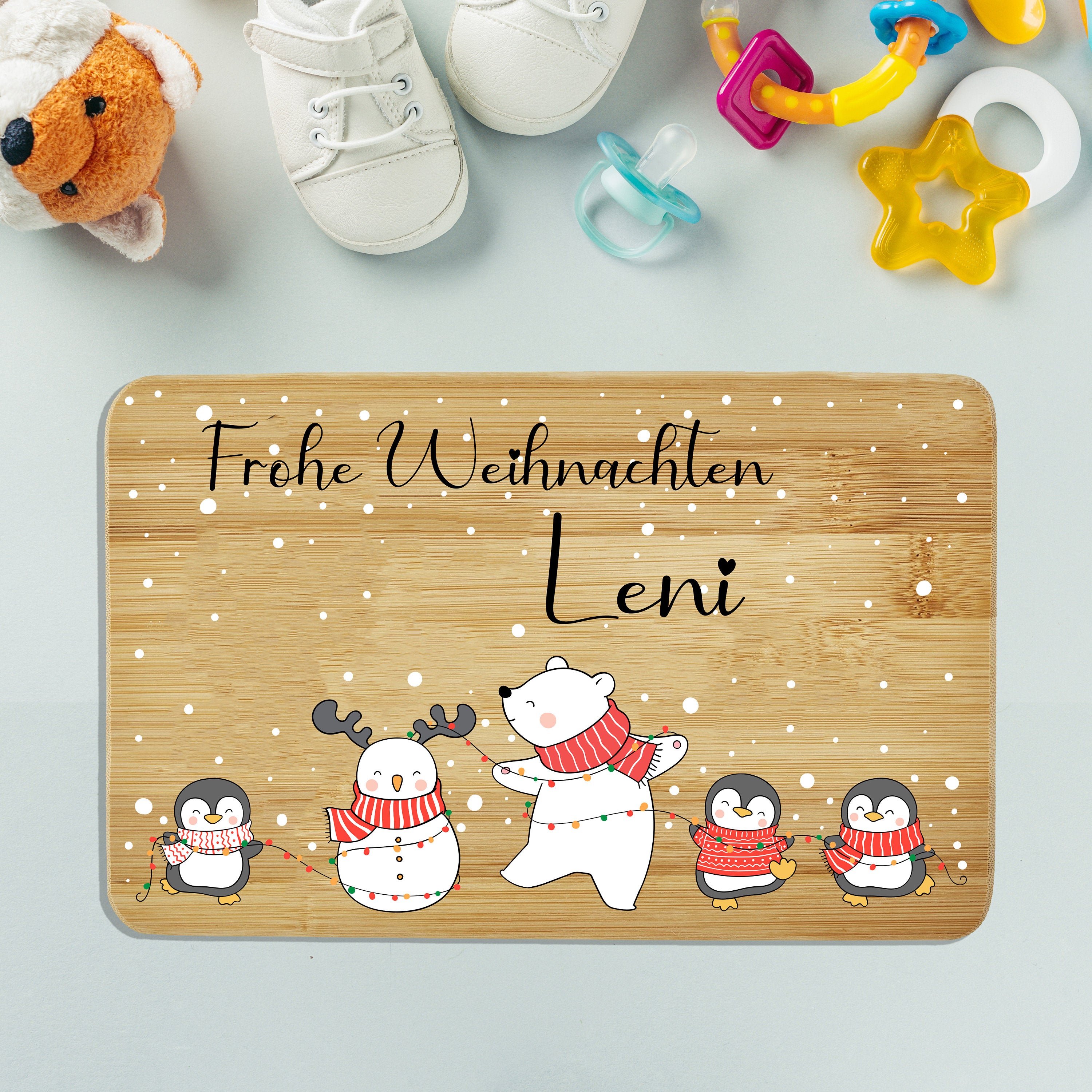 Frühstücksbrettchen personalisiert Kinder Geschenk 1. Geburtstag Geschenkidee Weihnachten Holzbrett