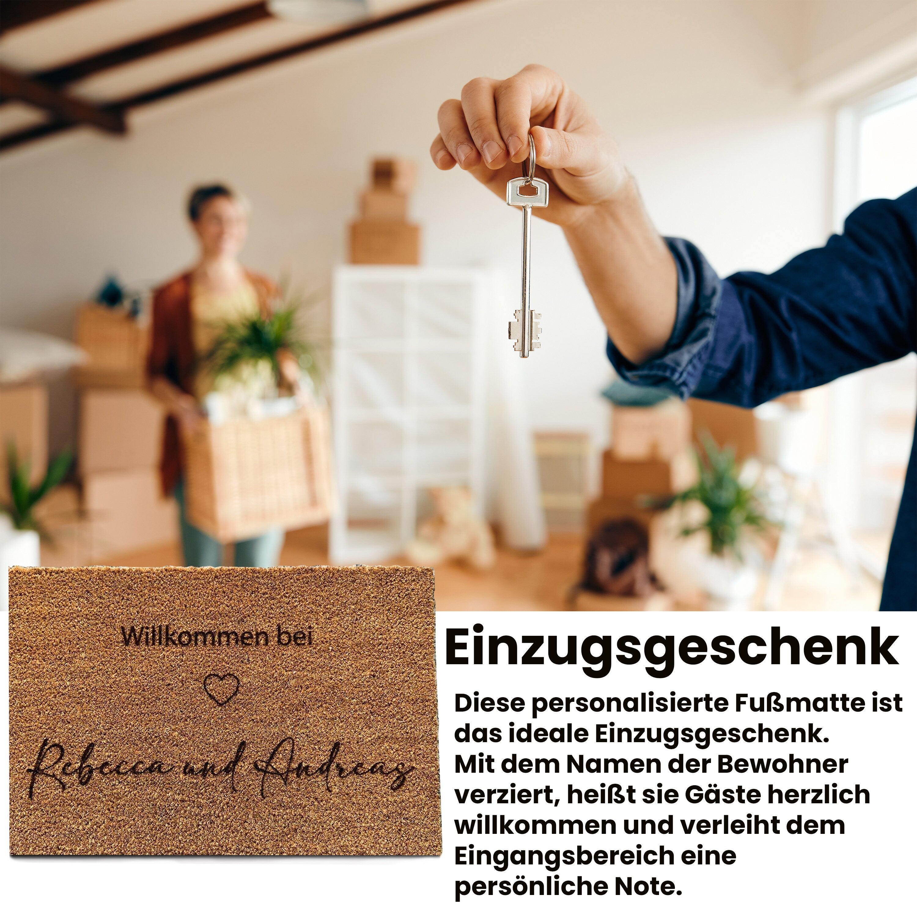 Fußmatte personalisiert Türmatte mit Namen Nachname eigener Text