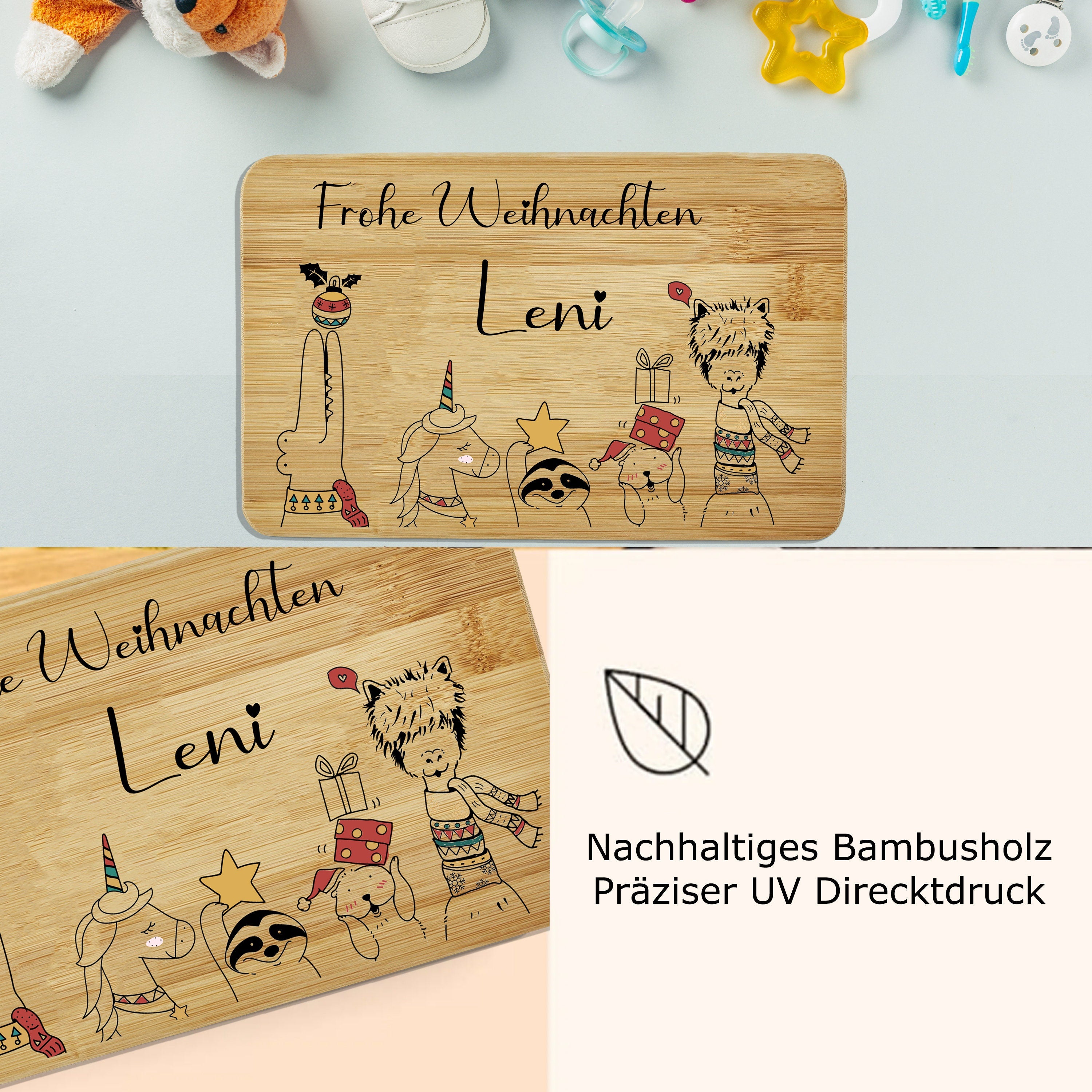 Frühstücksbrettchen personalisiert Kinder Geschenk 1. Geburtstag Geschenkidee Weihnachten Holzbrett