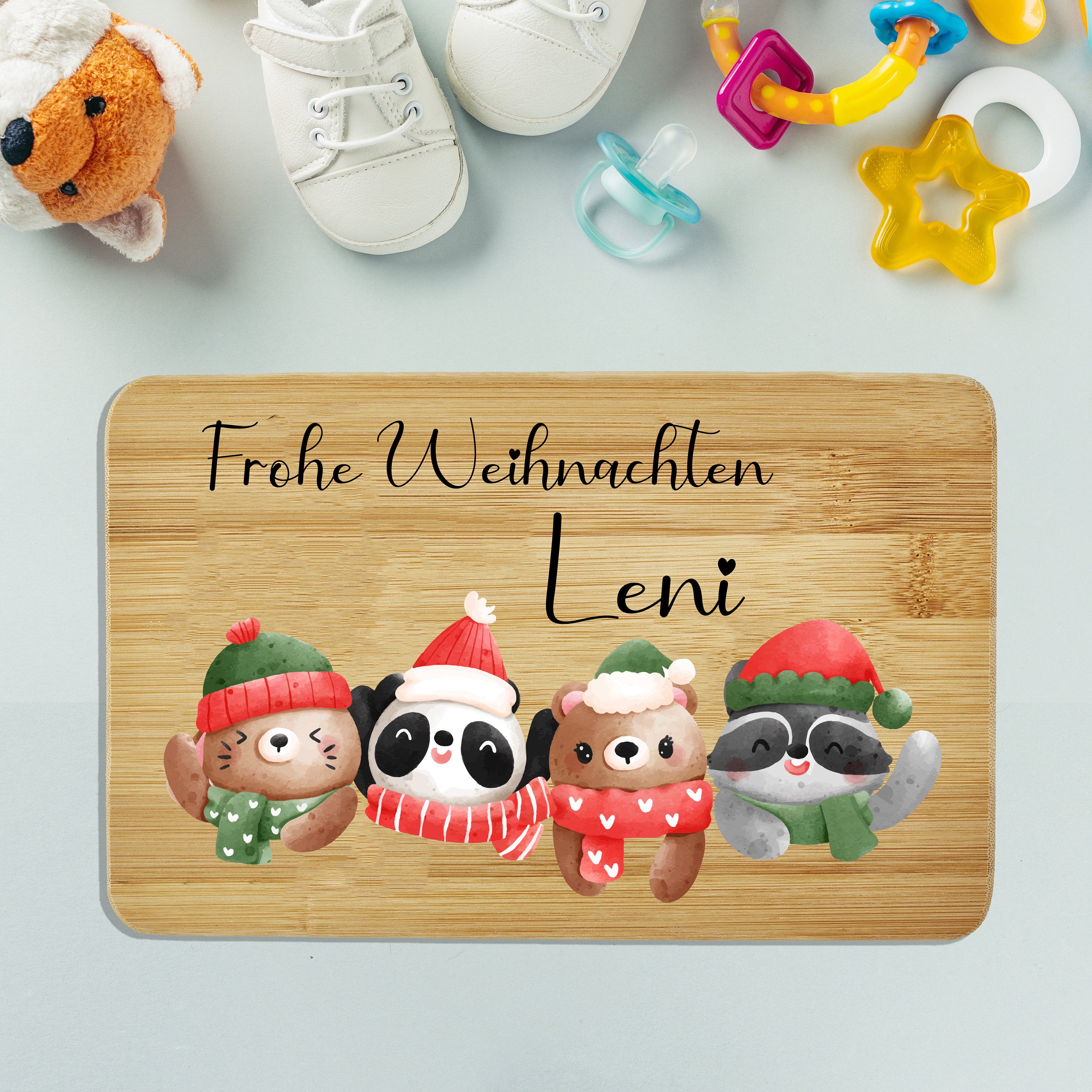Frühstücksbrettchen personalisiert Kinder Geschenk 1. Geburtstag Geschenkidee Weihnachten Holzbrett