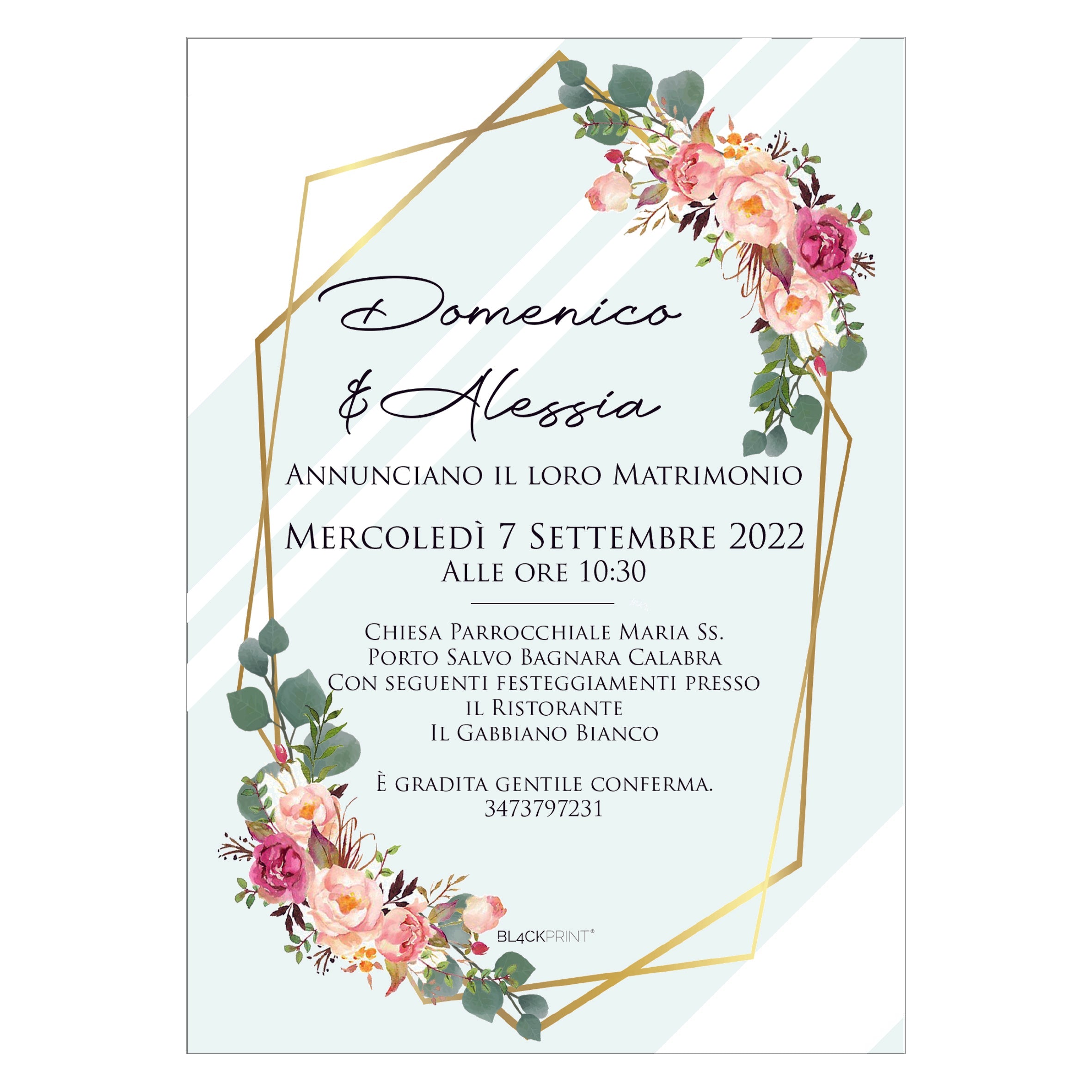 Modell 1 - Einladungskarten aus Acrylglas personalisierbar - Plexiglasscheiben für Hochzeitseinladung