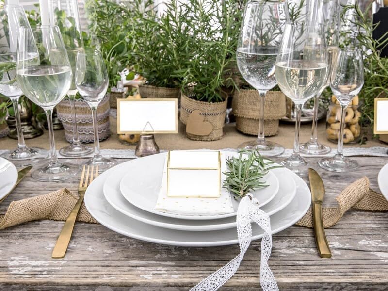 10x Gastgeschenk Boxen personalisiert mit Goldplättchen