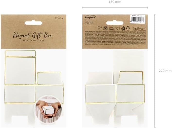 10x Gastgeschenk Boxen personalisiert mit Goldplättchen